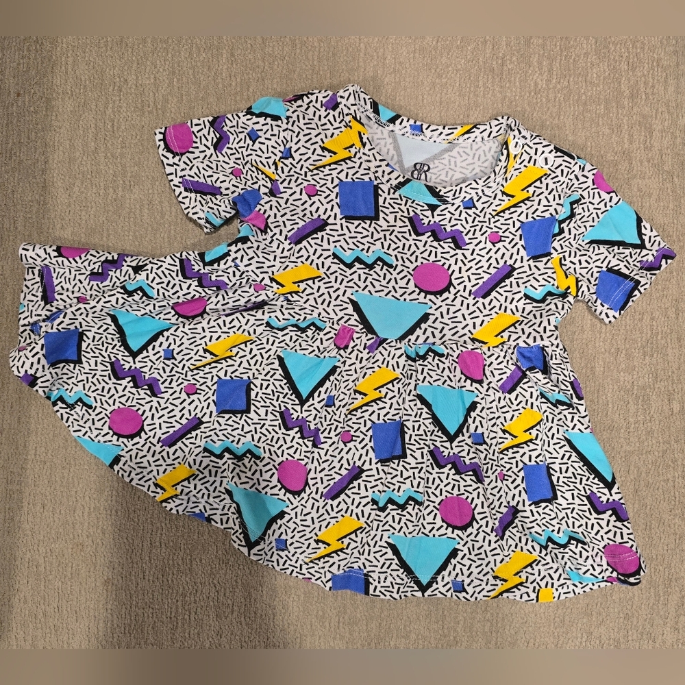 Bums and Roses Fresh Prints of Bel-Air Toddler Girl Twirl Top, 12-18 Months